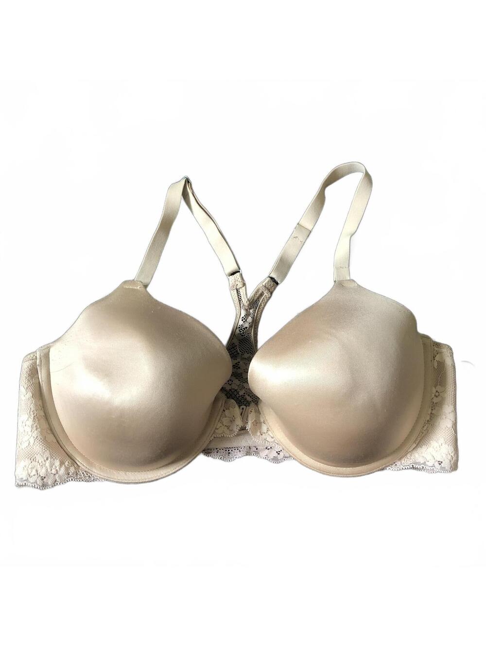 Maidenform Beige Lace Detail Underwire Bra with Adjustable Racerback Straps 36C